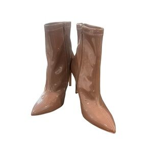 NWOT Mix No. 6 Doria Patent Pointed Toe Stiletto Bootie – Acorn - Size 8.5